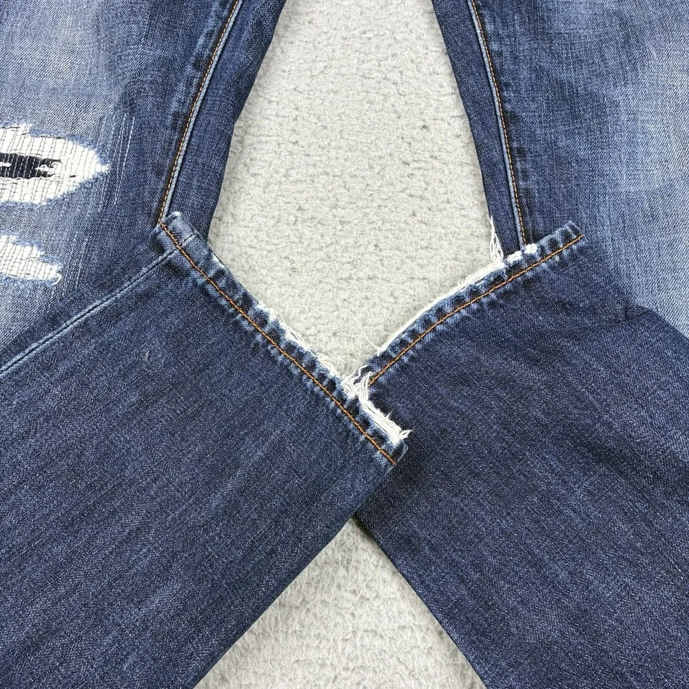 Jean Shop Denim Jeans Men's 28 (29x31) Blue Mick Selvedge Straight Distressed